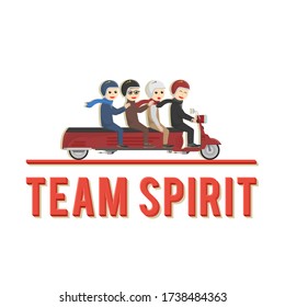 business team spirit design character on white background