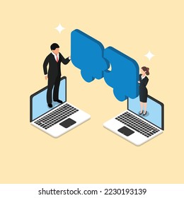 Business team successfully solving puzzle isometric 3d vector illustration concept for banner, website, illustration, landing page, flyer, etc.