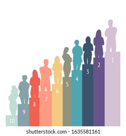 Business team and teamwork concept in flat design. People characters. Vector illustration