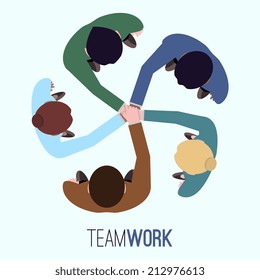 Business team teamwork concept top view people vector illustration