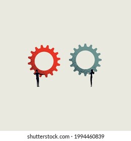 Business team and teamwork vector concept symbol. Cooperation and success minimal eps10 illustration.