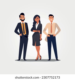 business team of three professional people