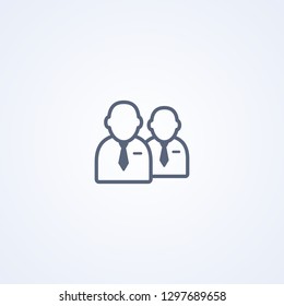 Business team, vector best gray line icon on white background, EPS 10