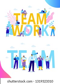 Business Team vector concept. People working together. Team Work, Partnership, Leadership Concept. Flat Vector illustration.