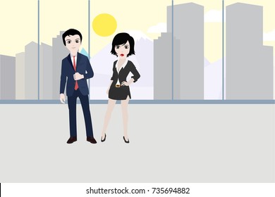 Business team. Vector flat illustration