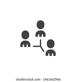 Business team vector icon. filled flat sign for mobile concept and web design. Teamwork group glyph icon. Corporate work symbol, logo illustration. Vector graphics