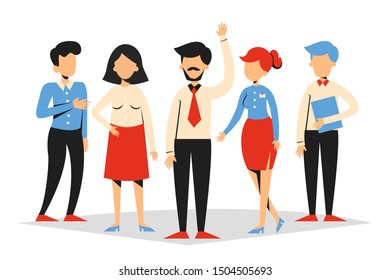 Business team vector isolated. Group of people, office employee. Professional worker.