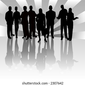 Business Team - vector silhouettes illustration