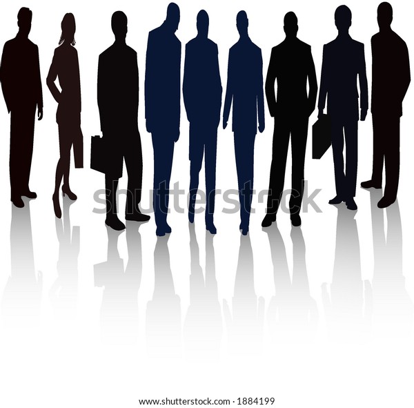 Business Team Vector Silhouettes Illustration Stock Vector Royalty