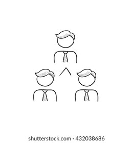 Business team vector sketch icon isolated on background. Hand drawn Business team icon. Business team sketch icon for infographic, website or app.