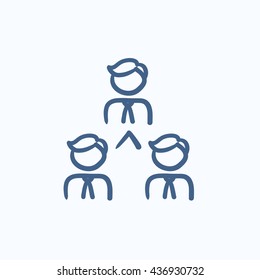 Unternehmensteam, Vektorgrafik Symbol einzeln auf Hintergrund. Handgezeichnetes Team-Symbol. Sketch-Icon für Geschäftsteam für Infografiken, Webseiten oder App.