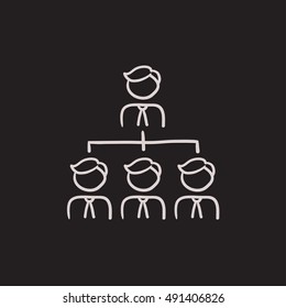 Business team vector sketch icon isolated on background. Hand drawn Business team icon. Business team sketch icon for infographic, website or app.