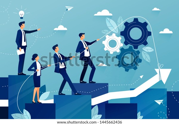 Business Team Walking Success Male Leader Stock Vector (Royalty Free ...