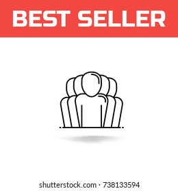 Business team work activity. Set of social icon. Linear pictogram isolated on white background. People pictogram for website and mobile app. Vector illustration