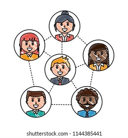 business team work avatar character