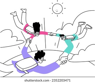 Business team work falling illustration