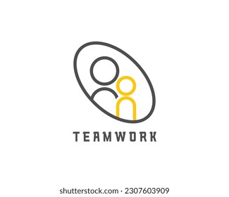 Das Geschäftsteam arbeitet Logo-Design. Partnerlogo-Illustration
