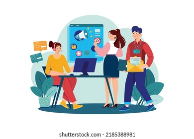 Business team working on the marketing campaign