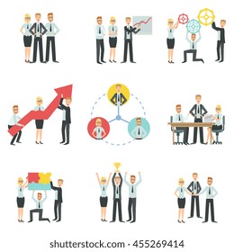 Business Team Working Together Achievement Process Infographic