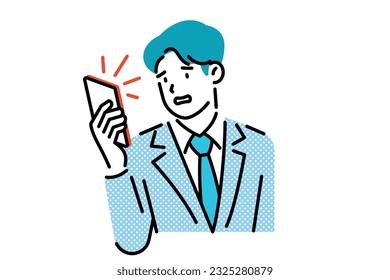 Business teams checking smartphones. Business teams checking smartphones		