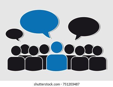 Business teams with speech bubbles - Social Media
