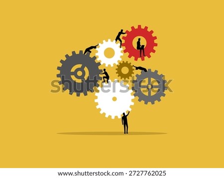 Business teams work together , collaboration, processes, problem solving