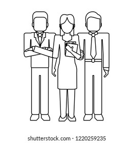 Business teamwork avatar black and white