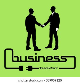 BUSINESS TEAMWORK BACKGROUND FLYER POSTER DESIG GREEN
