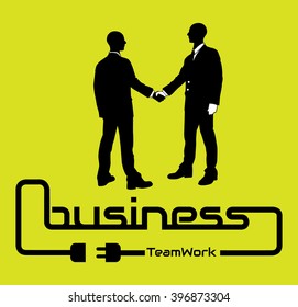 BUSINESS TEAMWORK BACKGROUND FLYER POSTER DESIGN YELLOW
