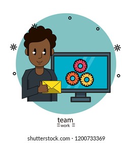 Business teamwork cartoon