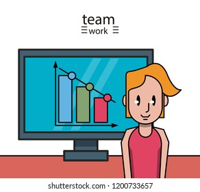 Business teamwork cartoon