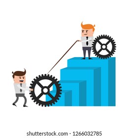 Business teamwork cartoon