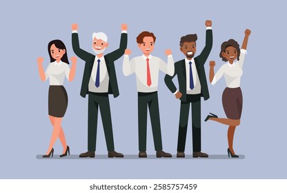 Business teamwork character vector illustration design.