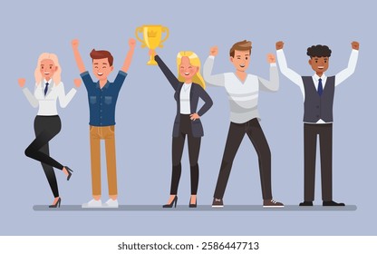 Business teamwork character vector illustration design.