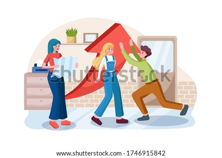 Business teamwork concept. Change of a direction, planning new strategy.