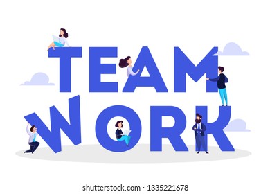 Business teamwork concept. Idea of partnership and cooperation. Connection and communication, unity and solution. Isolated vector illustration in cartoon style