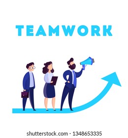 Business teamwork concept. Idea of partnership and cooperation. Connection and communication, unity and solution. Isolated vector illustration in cartoon style