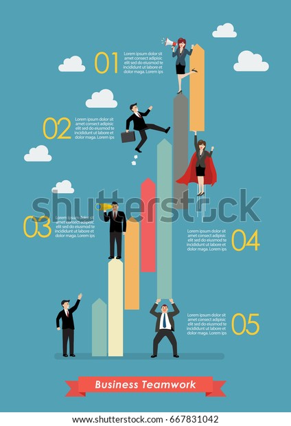 Business Teamwork Concept Infographic Vector Illustration Stock Vector ...