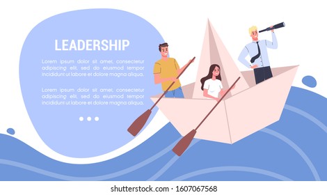 Business teamwork concept set. Office characters work in team with leader. Business planning and competition. Isolated flat vector illustration