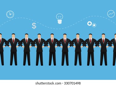 Business Teamwork Concept. Vector illustration. Flat style illustration