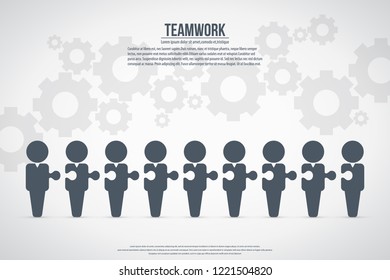 Business teamwork concept vector symbol. Idea of cooperation and collaboration.