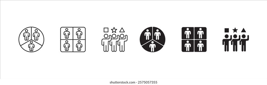 Business teamwork and connection vector icon set. Business network icons. Contains symbol icons of connection, collaboration, management, team, group, relationship, leadership, deliberation, forum.