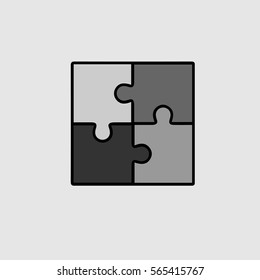 Business teamwork cooperation partnership vector illustration eps 10. Puzzle icon.
