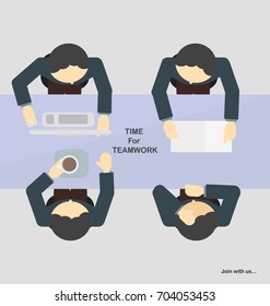 Business teamwork in discussion time. Relationship of Employees.