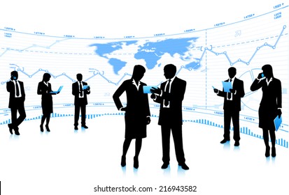  Trabajo en equipo de negocios. (vector EPS10)