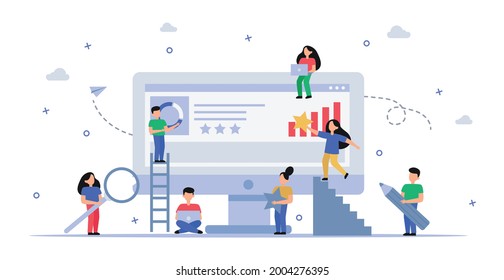 Business teamwork in a friendly team - Vector illustration