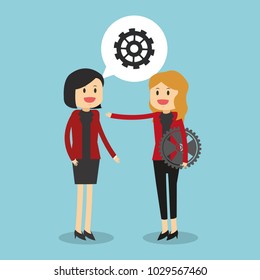 Business teamwork with gears