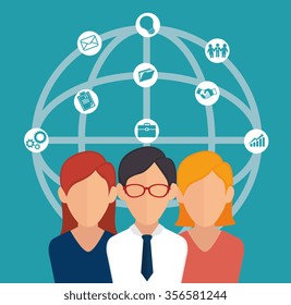 Business teamwork graphic design, vector illustration eps10
