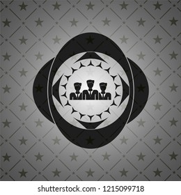 business teamwork icon inside black emblem. Vintage.