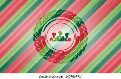 business teamwork icon inside christmas badge background.